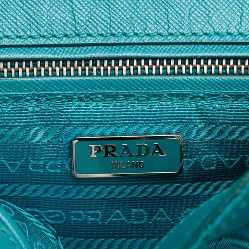 Prada Impuntu Tessuto Chain Crossbody Blue Good condition - Box View