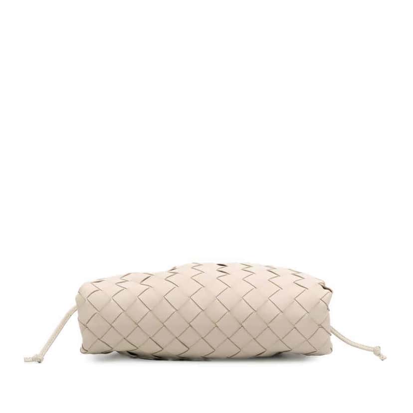 Bottega Veneta Nappa Intrecciato The Mini Pouch Crossbody White Leather Good condition - Inside View