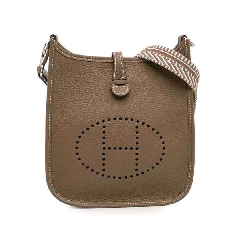 Hermès Clemence Evelyne Zigzag SangleTPM 16 Brown Leather Good condition - Front View