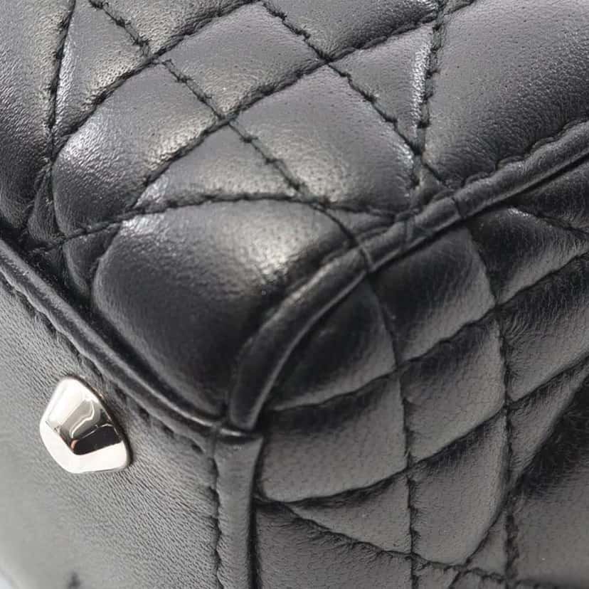 Dior Mini Lambskin Cannage Lady Dior Black Leather Good condition - Box View