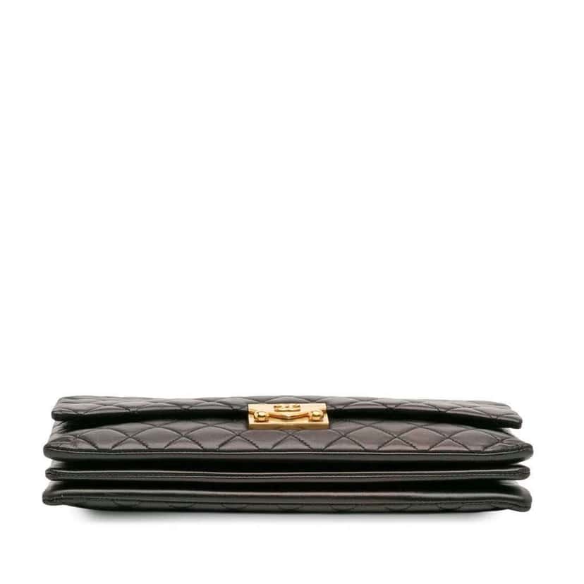 Chanel Quilted Lambskin Pagoda Accordion Flap Black Leather Good condition - Inside View