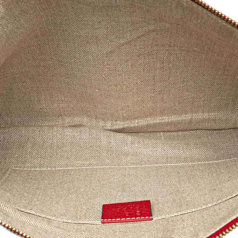 Gucci Calfskin Bamboo Tassel Clutch Red Leather Good condition - Model View