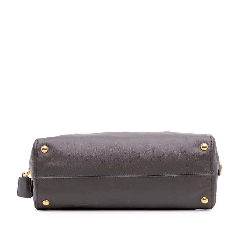Prada Saffiano Frame Handbag Grey Leather Good condition - Inside View