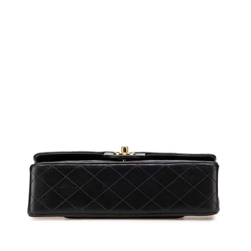 Chanel Medium Classic Lambskin Double Flap Black Leather Good condition - Inside View