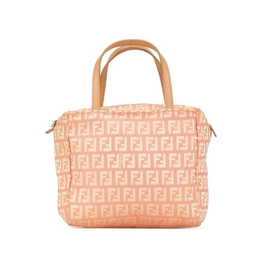 Fendi Mini Zucchino Canvas Handbag Pink Canvas Good condition - Front View