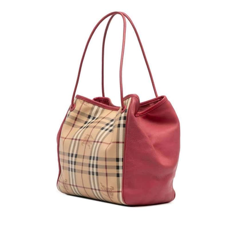 Burberry Small Haymarket Check Coated Canvas Canterbury Tote Brown Canvas Good condition - Back View