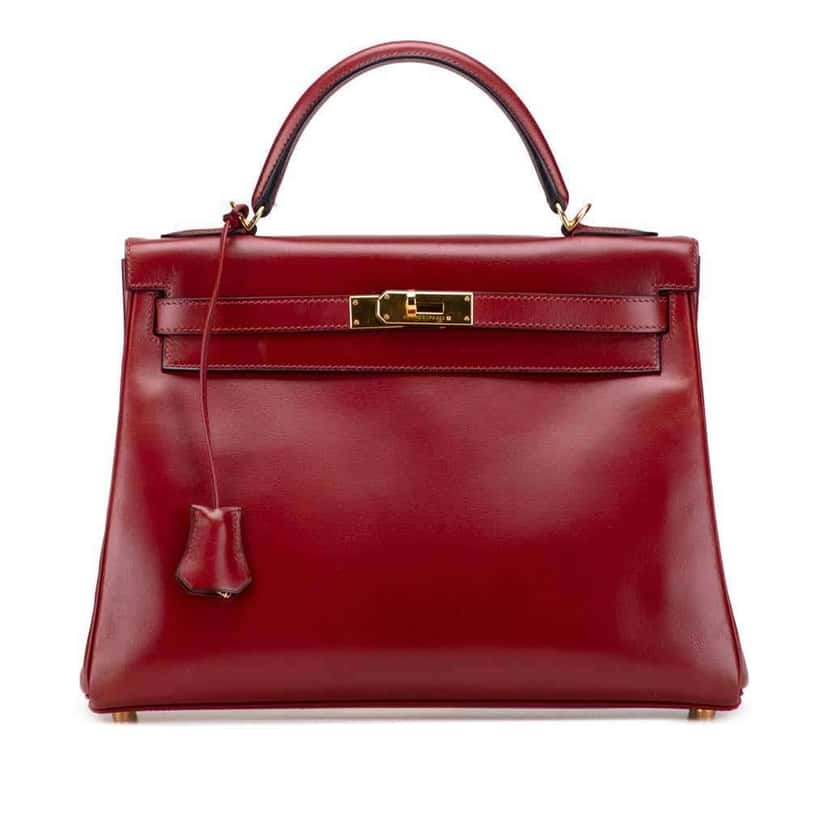 Hermès Box Calf Kelly II Retourne 32 Red Leather Good condition - Front View