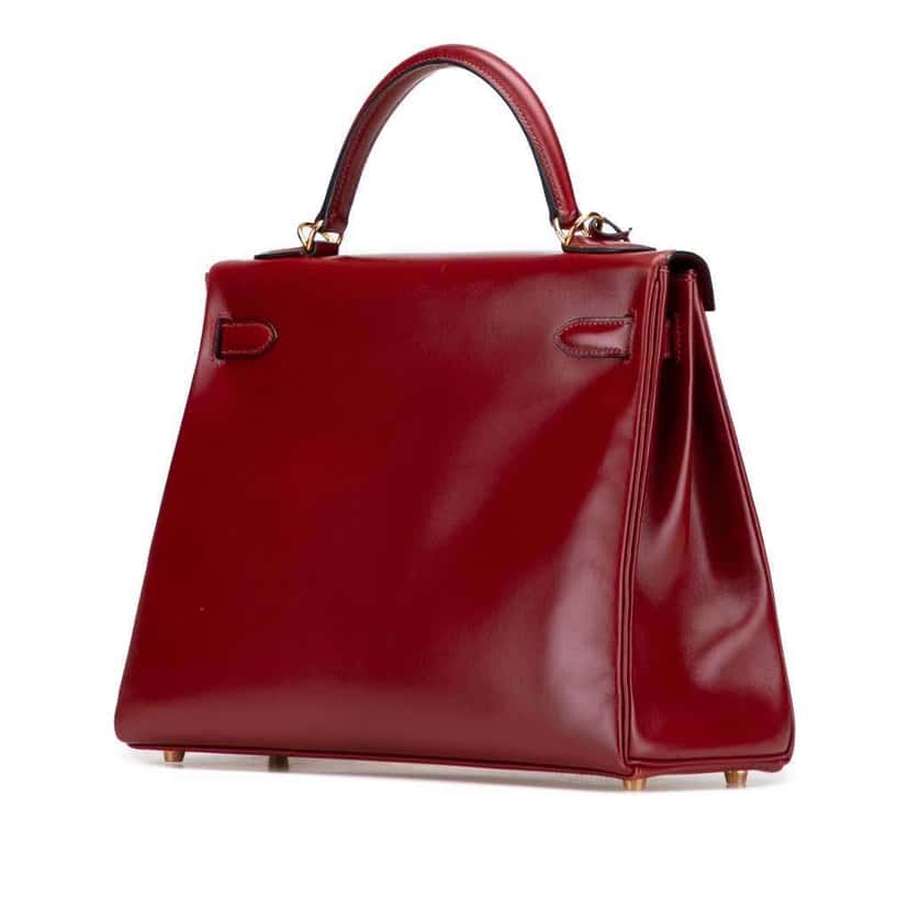 Hermès Box Calf Kelly II Retourne 32 Red Leather Good condition - Back View