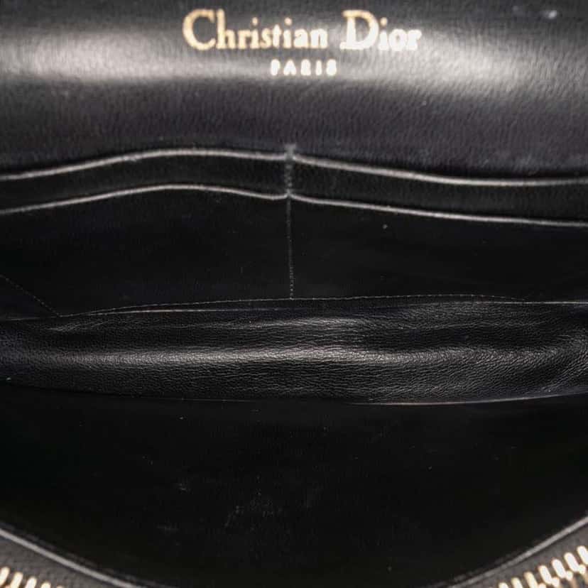 Dior Studded Calfskin Diorama Wallet on Chain Black Leather Good condition - Model View