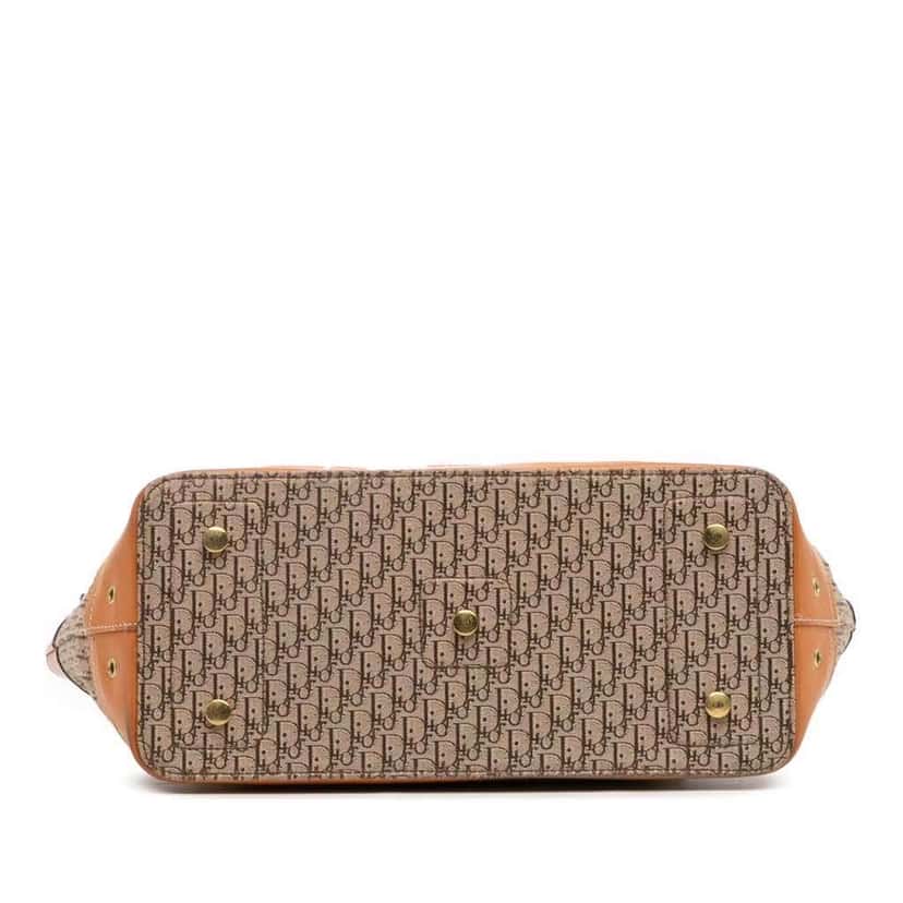 Dior Diorissimo Trotter Canvas Street Chic Columbus Tote Brown Canvas Good condition - Inside View