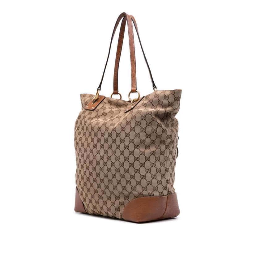 Gucci Large GG Canvas GG Charm Tote Brown Canvas Good condition - Back View