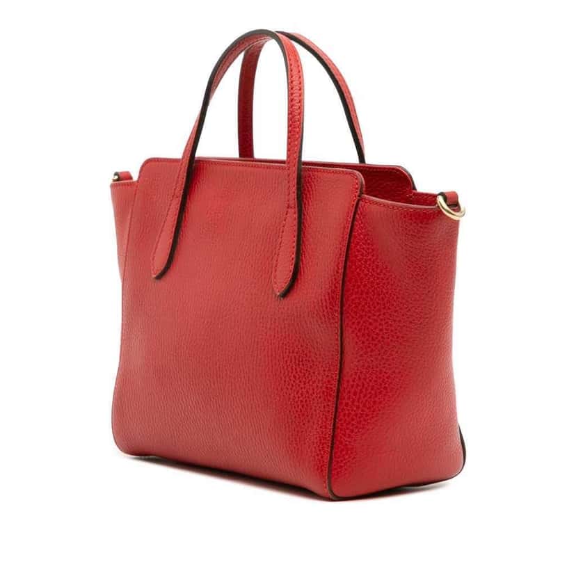 Gucci Mini Leather Swing Satchel Red Leather Good condition - Back View