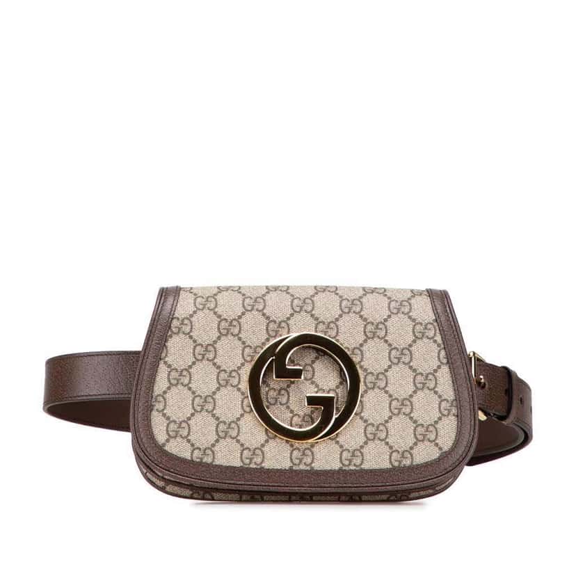 Gucci GG Supreme Blondie Belt Bag Brown Canvas Good condition - Front View