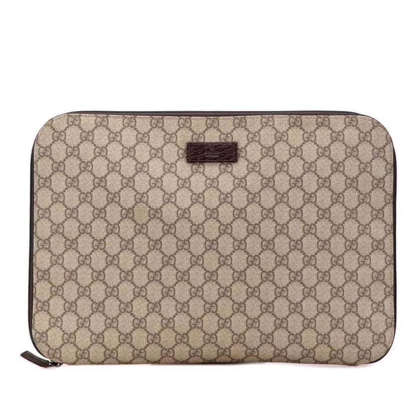 Gucci GG Supreme Portfolio Brown Canvas Good condition - Front View