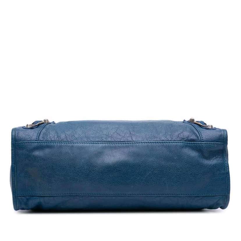 Balenciaga Lambskin Motocross Giant 12 City Satchel Blue Leather Good condition - Inside View