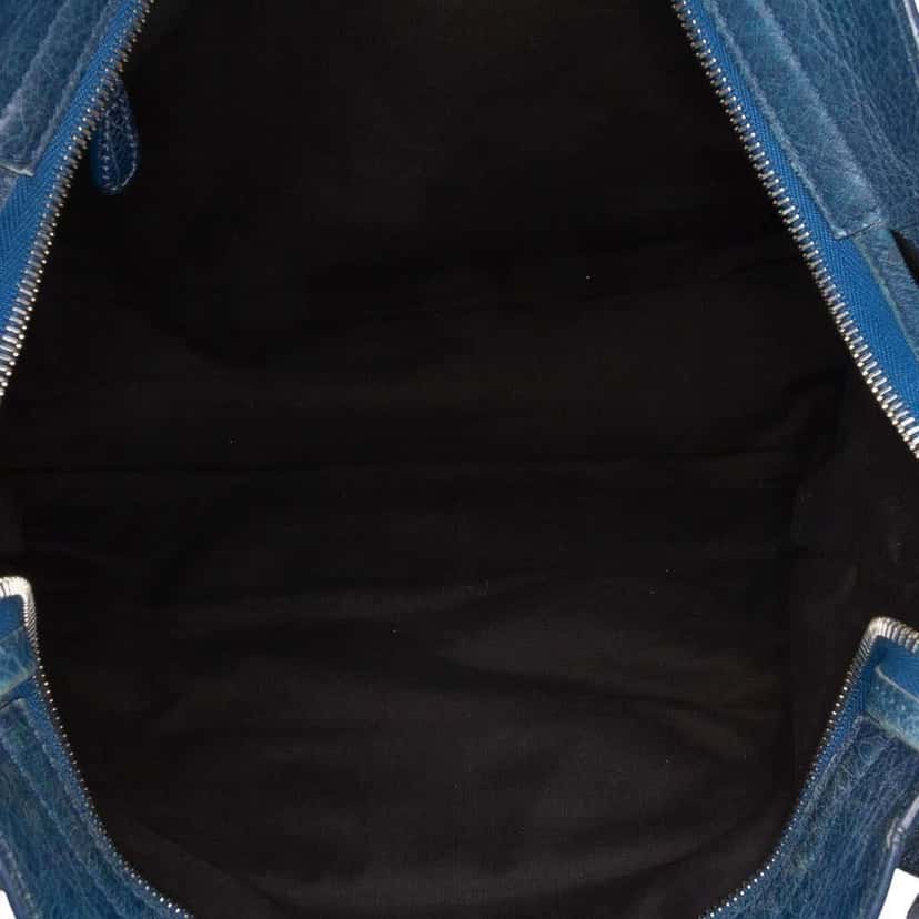 Balenciaga Lambskin Motocross Giant 12 City Satchel Blue Leather Good condition - Model View