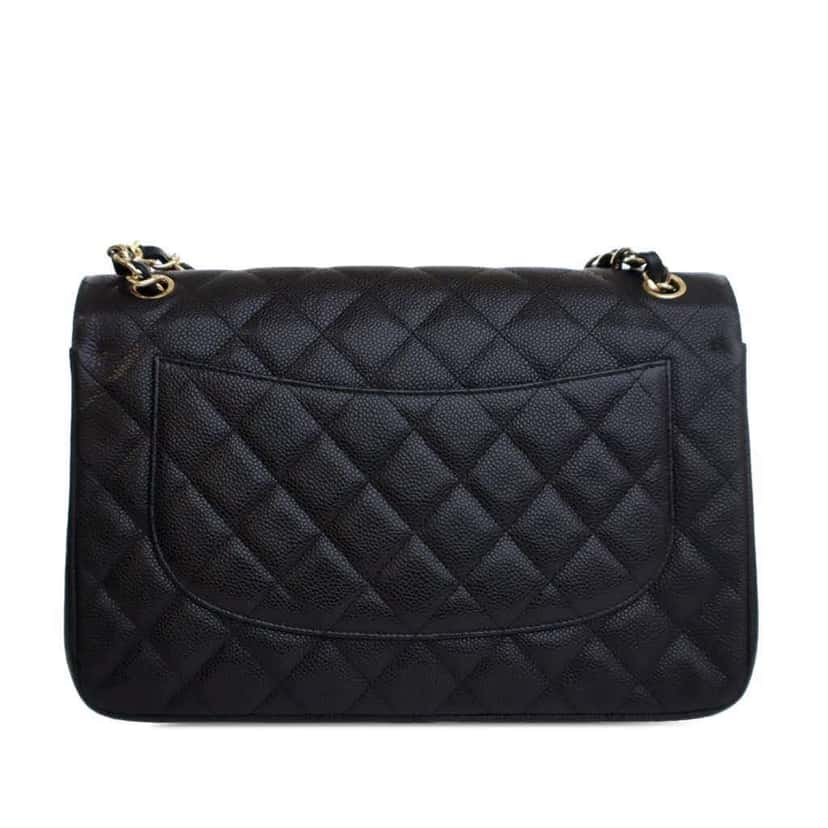 Chanel Jumbo Classic Caviar Double Flap Black Leather Good condition - Inside View