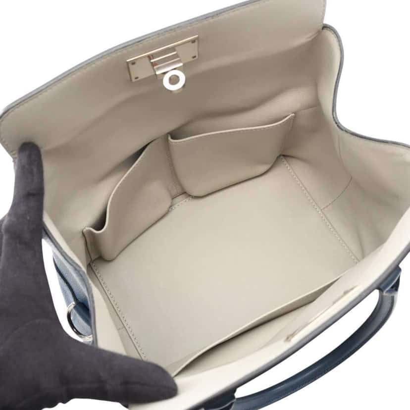 Hermès Evercolor Verso Toolbox 26 Blue Leather Good condition - Inside View