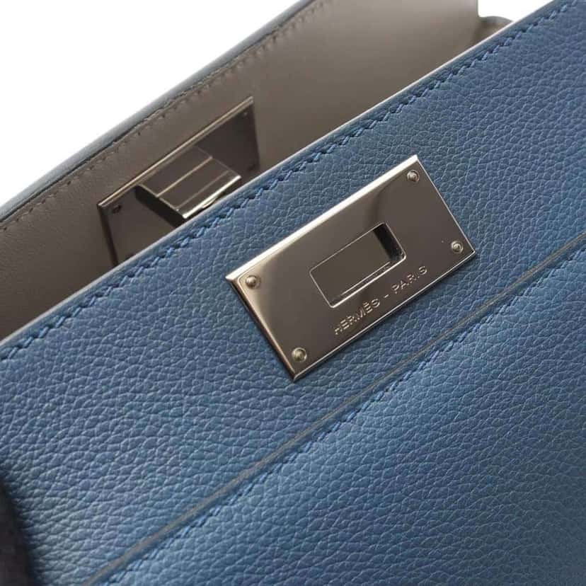 Hermès Evercolor Verso Toolbox 26 Blue Leather Good condition - Model View