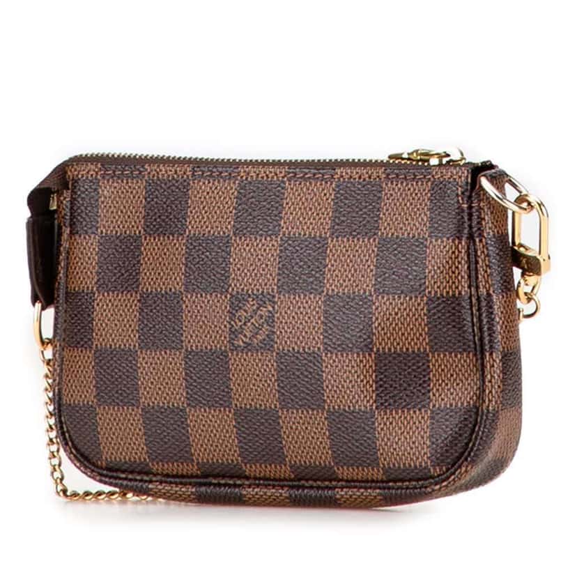 Louis Vuitton Damier Ebene Trunks and Bags Mini Pochette Accessoires Brown Canvas Good condition - Back View