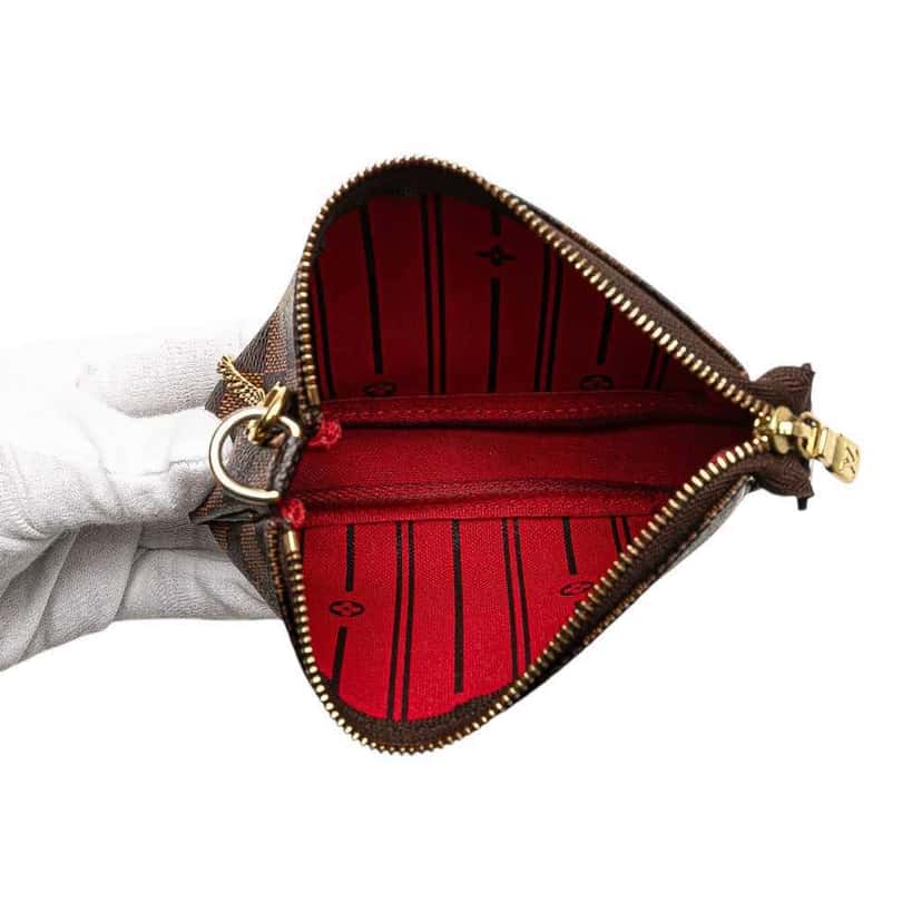 Louis Vuitton Damier Ebene Trunks and Bags Mini Pochette Accessoires Brown Canvas Good condition - Model View