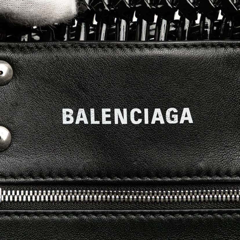 Balenciaga XS Faux Leather Bistro Basket Bag Black Polyester Good condition - Box View
