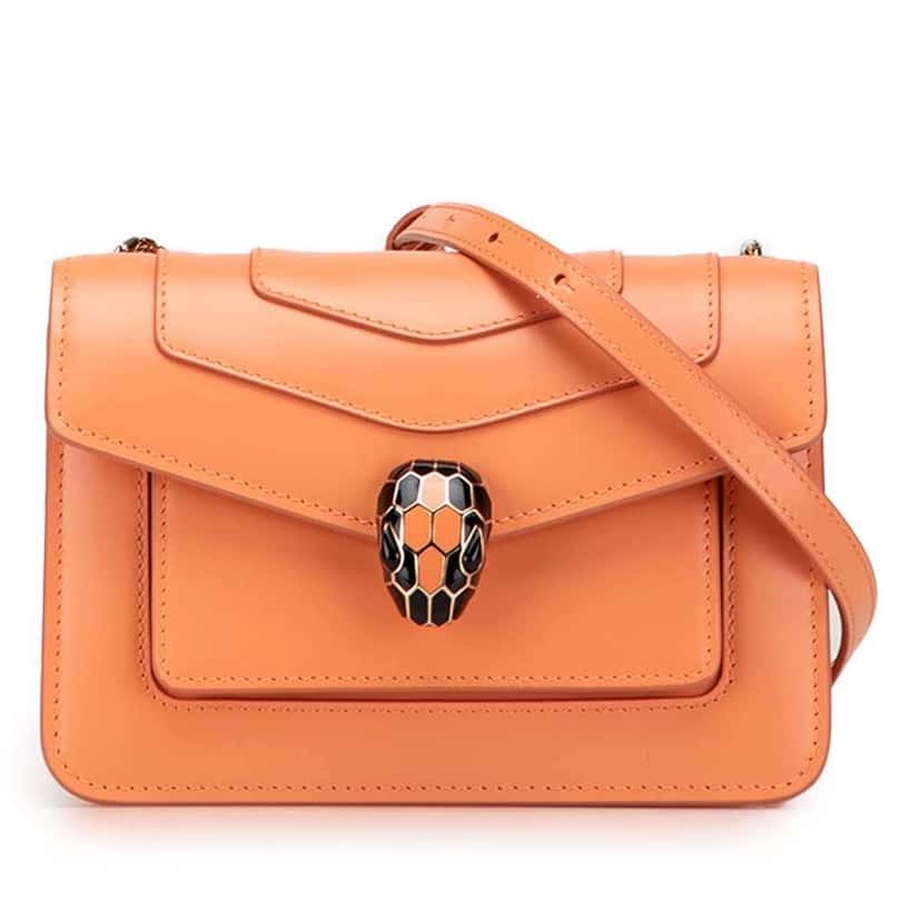 Bvlgari Calfskin Serpenti Forever Crossbody Orange Leather Good condition - Front View