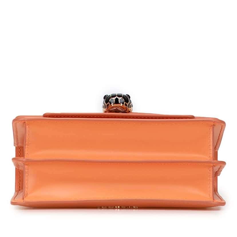 Bvlgari Calfskin Serpenti Forever Crossbody Orange Leather Good condition - Inside View