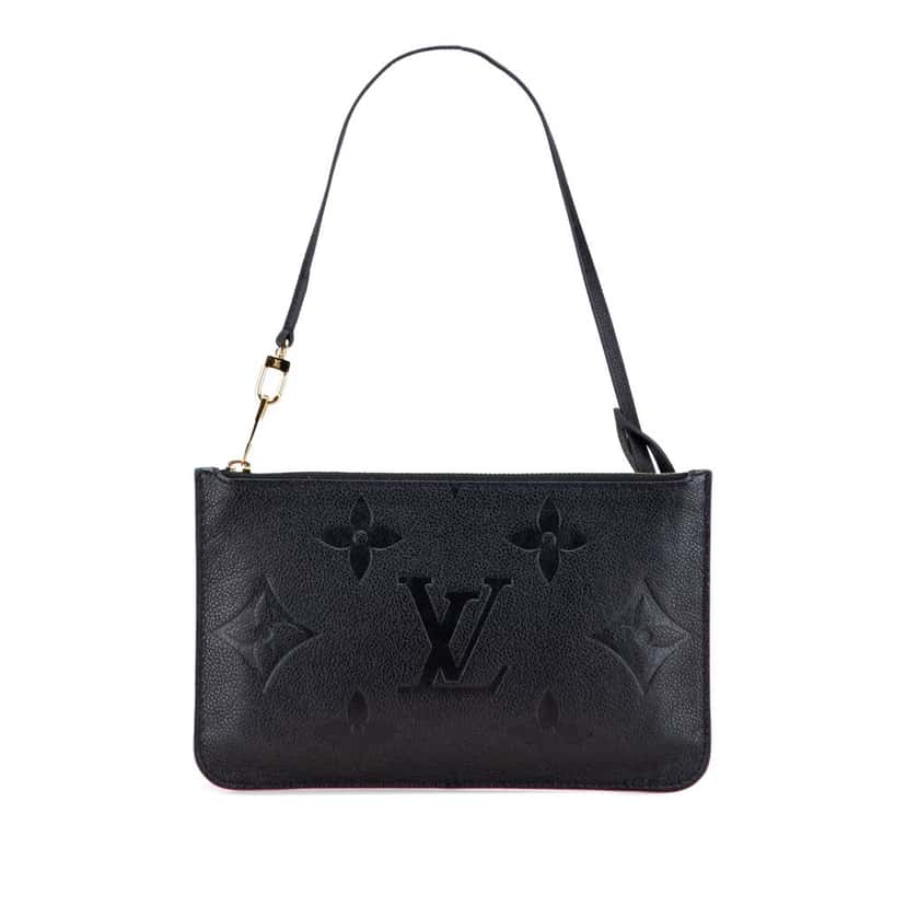 Louis Vuitton Monogram Empreinte Giant Neverfull MM Pouch Black Leather Good condition - Front View