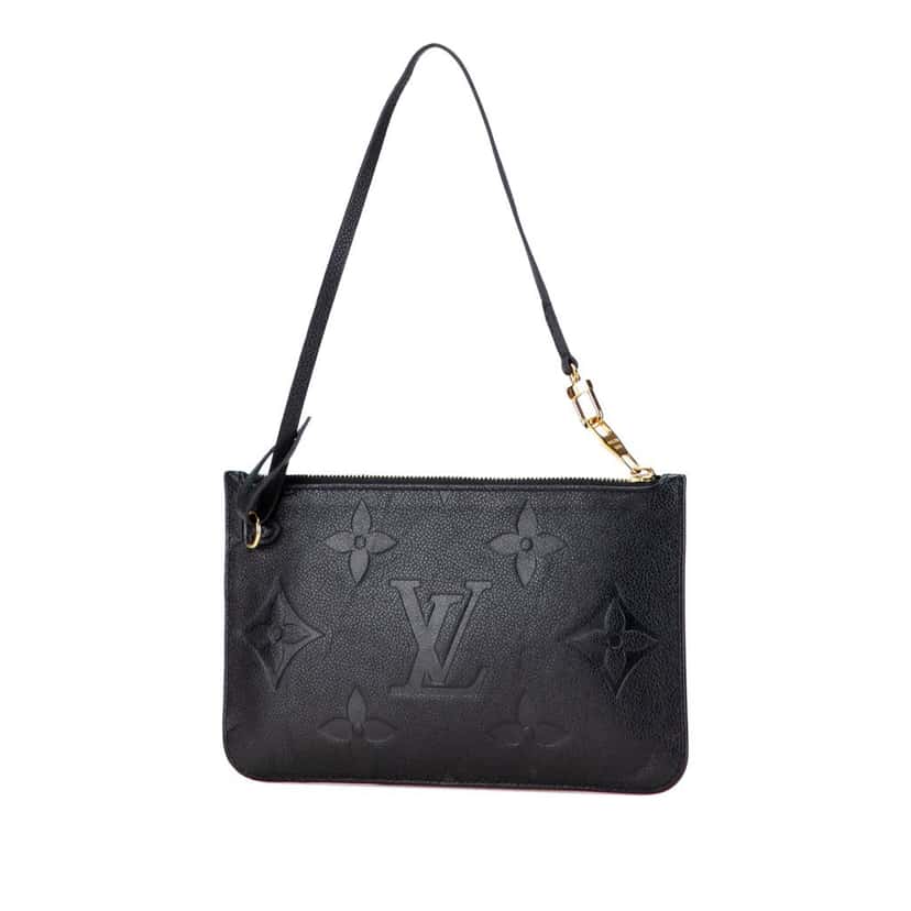 Louis Vuitton Monogram Empreinte Giant Neverfull MM Pouch Black Leather Good condition - Back View
