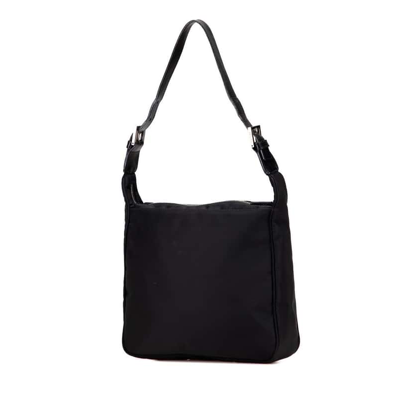 Fendi Nylon FF Shoulder Bag Black Good condition - Back View