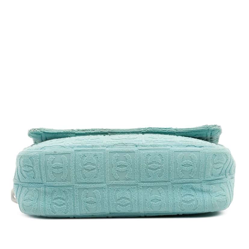 Chanel Terry Cloth Sport Line Flap Blue Cotton Good condition - Inside View