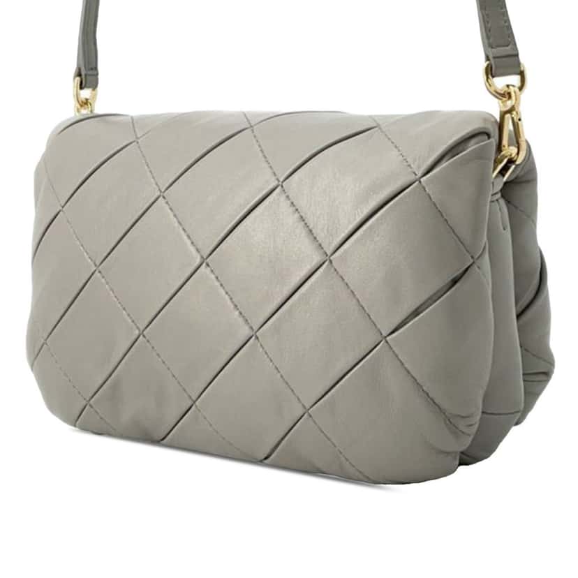 Loewe Quilted Lambskin Goya Puffer Bag Grey Leather Good condition - Back View