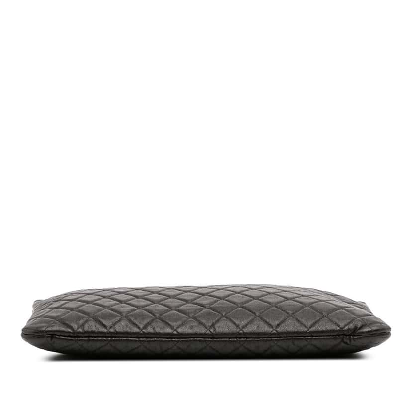 Chanel Large Quilted Caviar Boy O Case Clutch Black Leather Good condition - Inside View