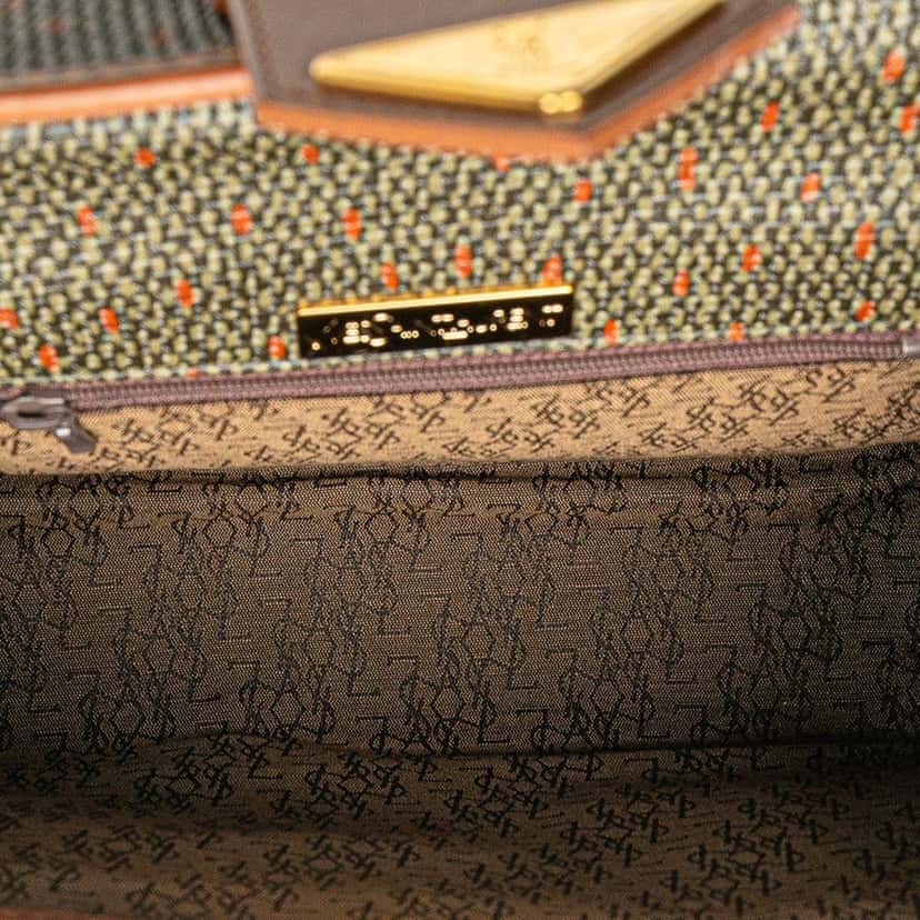 Saint Laurent Coated Canvas Satchel Green Canvas Good condition - Model View
