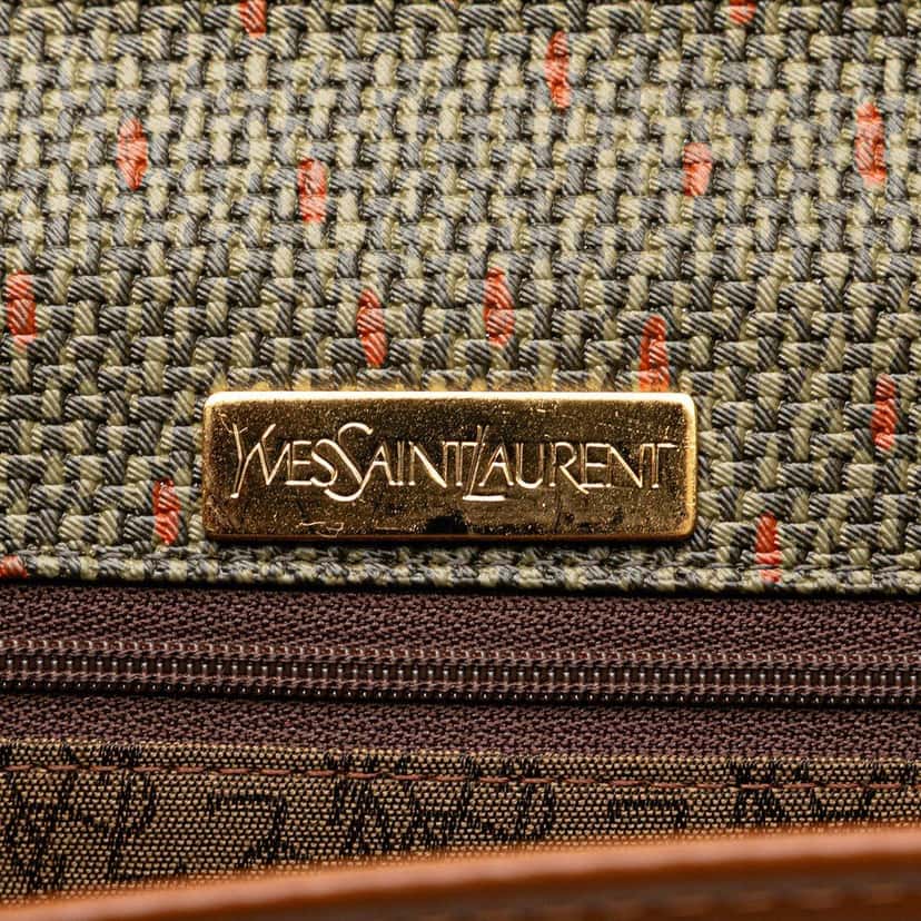 Saint Laurent Coated Canvas Satchel Green Canvas Good condition - Box View