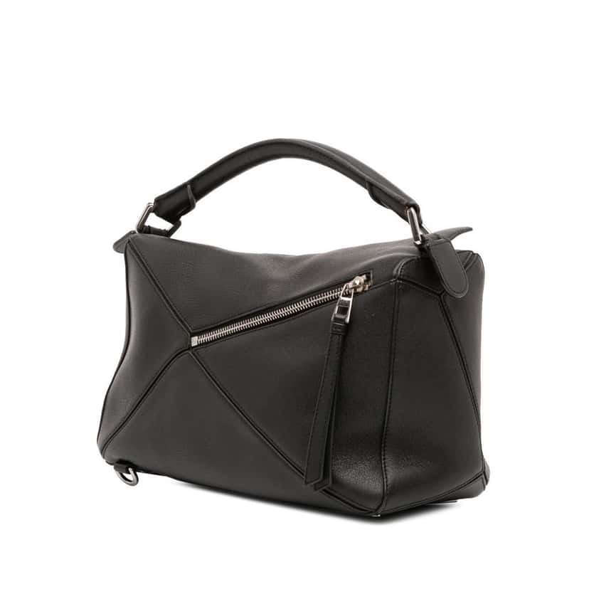 Loewe Medium Calfskin Puzzle Satchel Black Leather Good condition - Back View