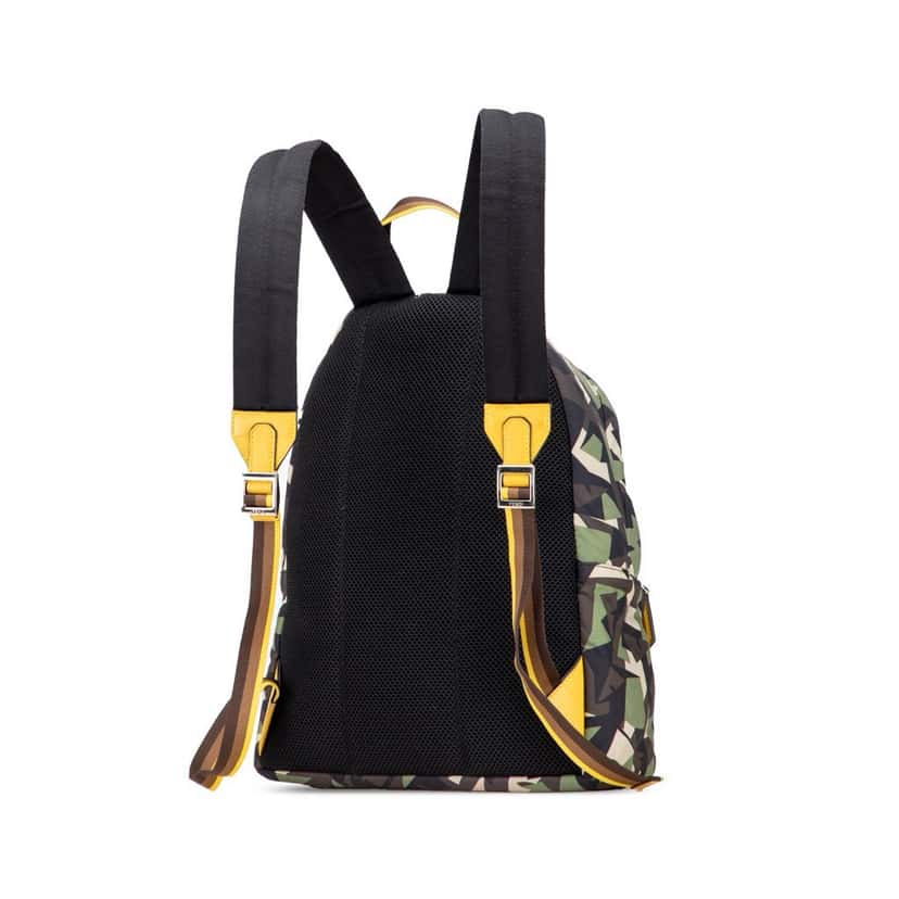 Fendi Camouflage Print Nylon Bugs Backpack Black Good condition - Back View
