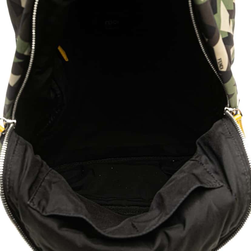 Fendi Camouflage Print Nylon Bugs Backpack Black Good condition - Model View