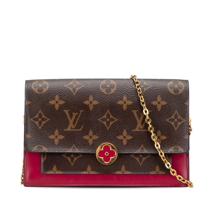 Louis Vuitton Monogram Flore Wallet On Chain Brown Canvas Good condition - Front View