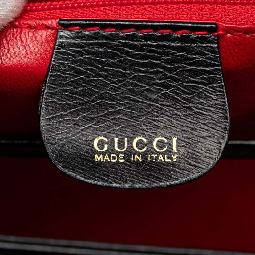 Gucci Calfskin Bamboo Night Black Leather Good condition - Box View