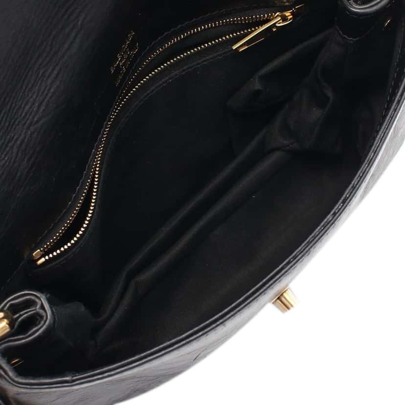 Balenciaga Small Leather BB Soft Flap Satchel Black Leather Good condition - Inside View