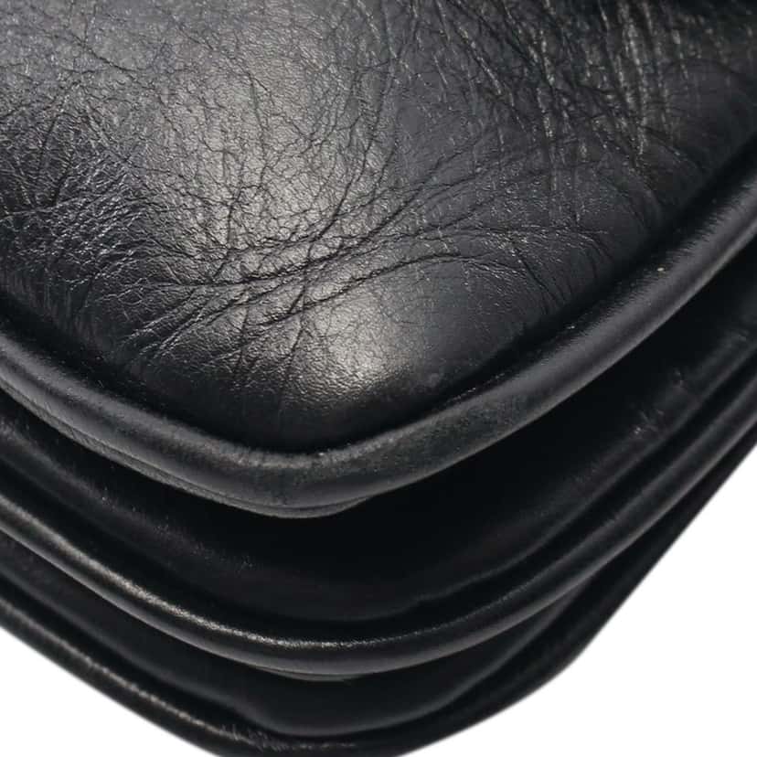 Balenciaga Small Leather BB Soft Flap Satchel Black Leather Good condition - Box View