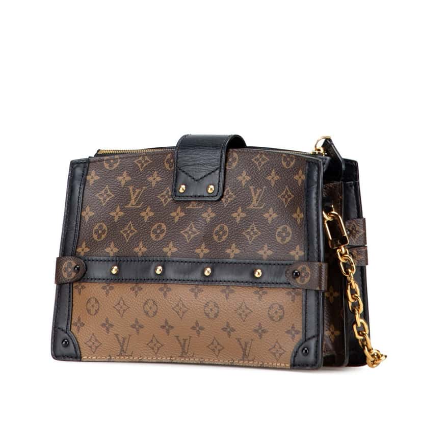 Louis Vuitton Monogram Reverse Trunk Clutch Brown Good condition - Back View
