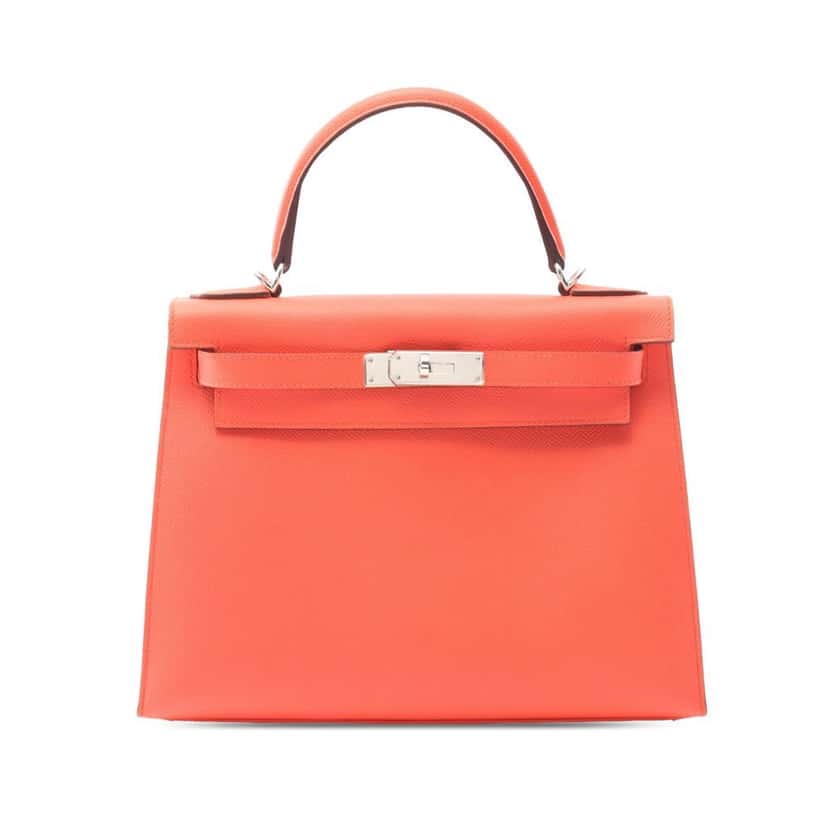 Hermès Epsom Kelly II Sellier 28 Orange Leather Good condition - Front View
