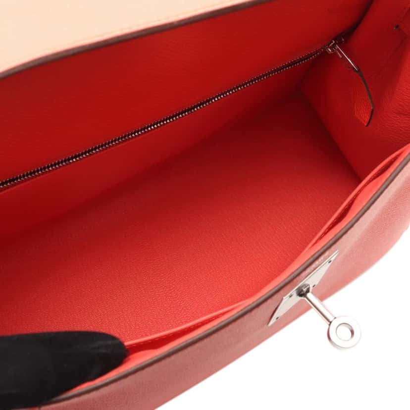 Hermès Epsom Kelly II Sellier 28 Orange Leather Good condition - Inside View