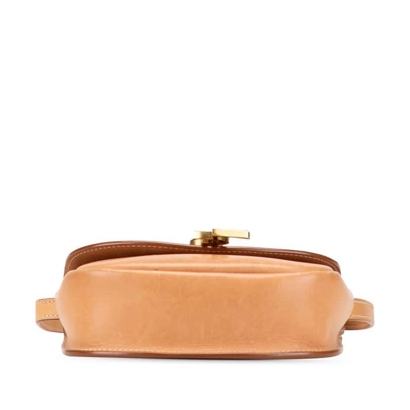 Saint Laurent Small Calfskin and Canvas Kaia Crossbody Brown Leather Good condition - Inside View
