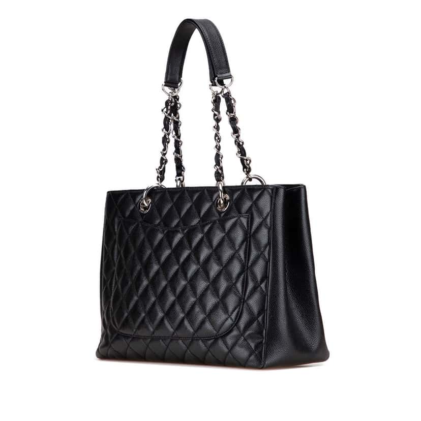 Chanel Caviar Grand Shopping Tote Black Leather Good condition - Back View