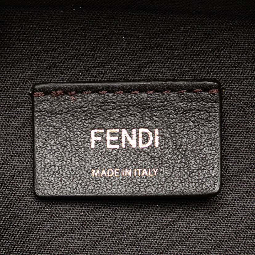 Fendi Mini Goatskin Trimmed Suede O Lock Camera Case Brown Leather Good condition - Box View