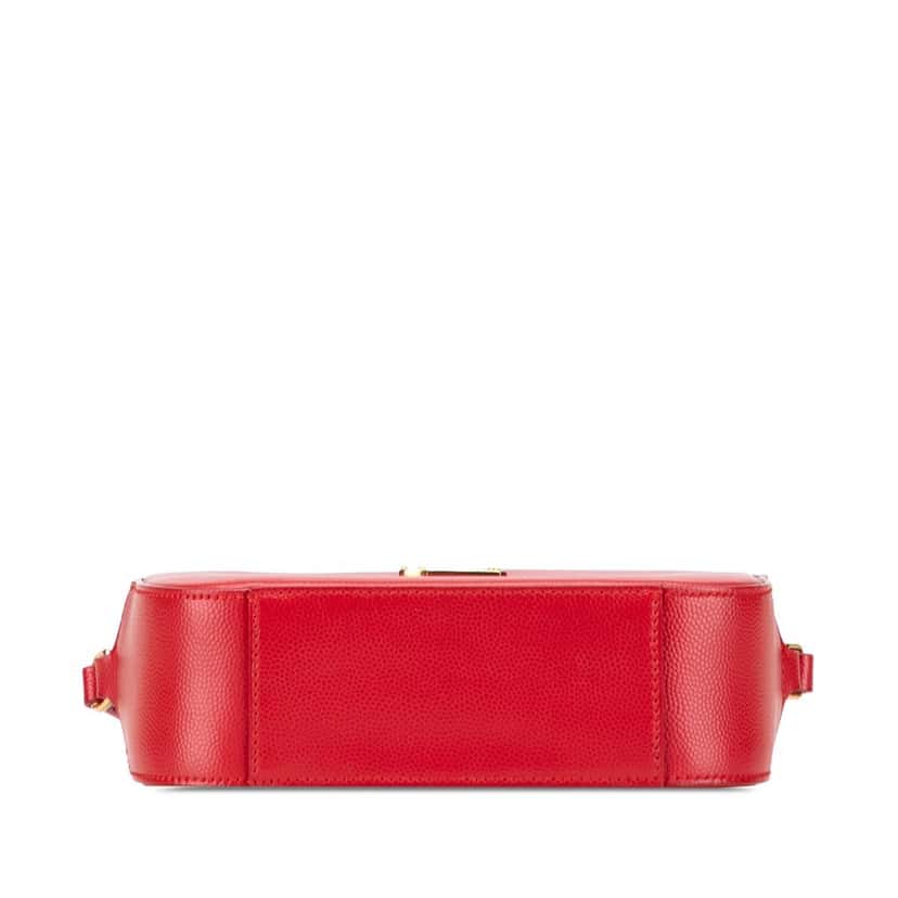 Saint Laurent Small Grain De Poudre Classic Monogram Camera Bag Red Leather Good condition - Inside View